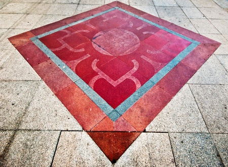 The  Colorful vintage  ceramic tiles wall decorationの写真素材