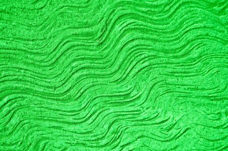The Wave pattern on green cement floor backgroundの写真素材