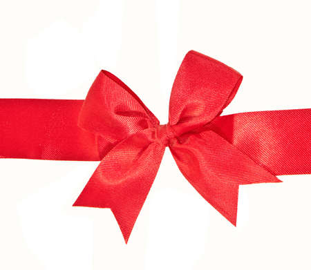 The Red ribbon isolated on white backgroundの写真素材