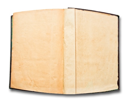 The Open old  book isolated on white backgroundの写真素材