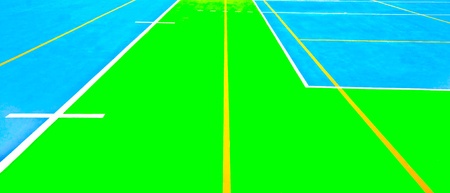 The Line on rubber floor of soccer fieldの写真素材
