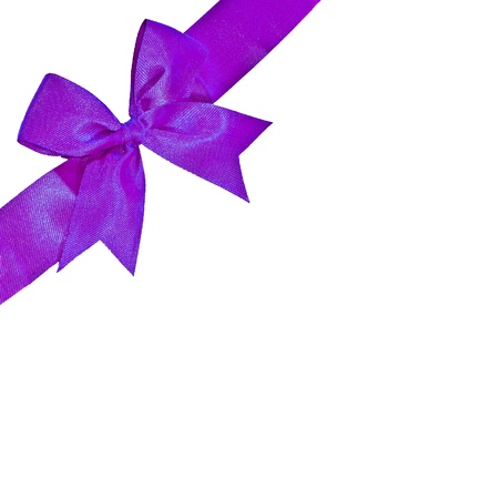The Purple ribbon isolated on white backgroundの写真素材