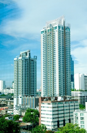 The Modern building on blue sky backgroundのeditorial素材