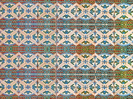 The Colorful of old ceramic floor backgroundの写真素材