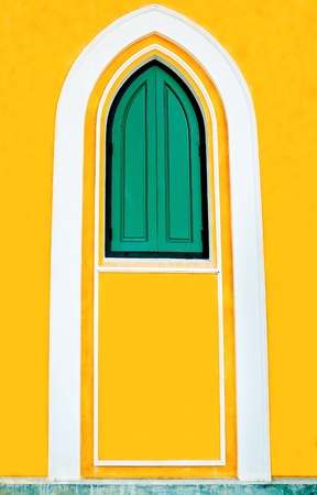 The Ancient door Europe style at ayutthaya Thailandの写真素材