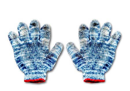 The Stripped gloves isolated on white backgroundの写真素材