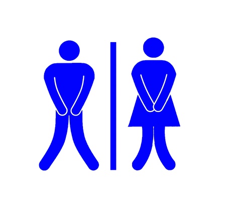The Women and Men toilet  sign isolated on white backgroundの写真素材