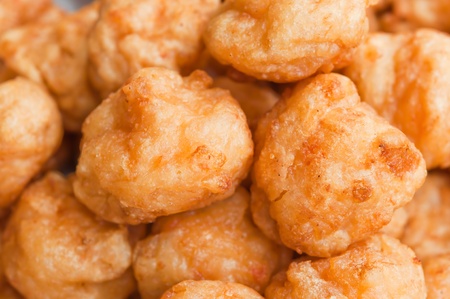 The Close up of fried shrimp ballの写真素材
