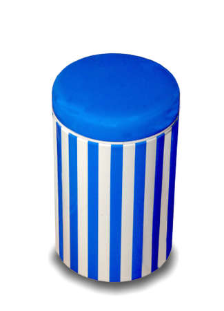 The Blue tin isolated on white backgroundの写真素材