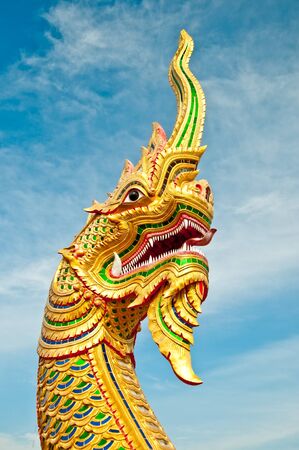 The Naga status on blue sky backgroundの写真素材