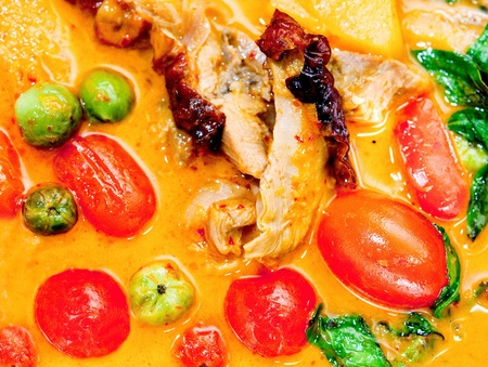 The Closeup of red curry with  roast duck thai styleの写真素材