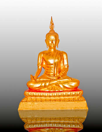 The Buddha status on reflect backgroundの写真素材