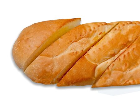 The Garlic bread isolated on white backgroundの写真素材