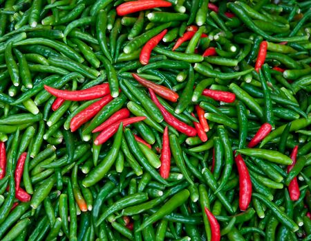 The Red and green chili background texture