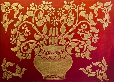 The Art of pattern  golden thai style on woodのeditorial素材