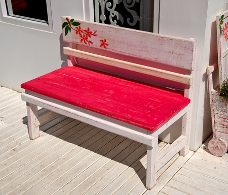 The Pink wooden benchの写真素材