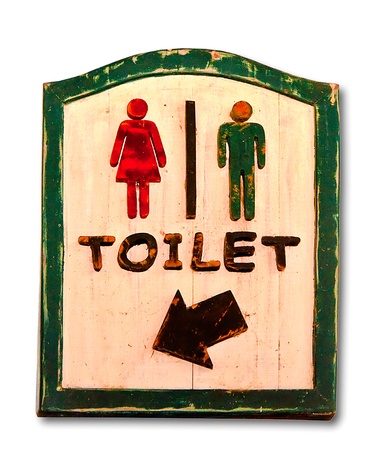 The Sign of restroom isolated on white backgroundの写真素材