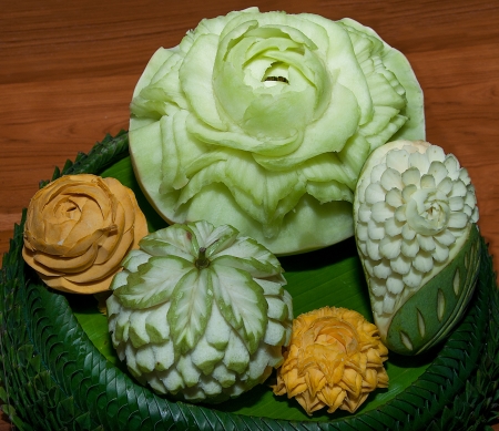 Closeup Carving fruitの写真素材