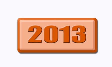 Button of 2013 isolated on white backgroundの写真素材