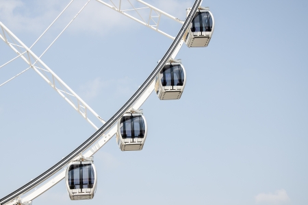 Ferris wheel with blue sky backgroundの写真素材