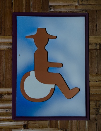 Sign of public restroom for handicappedの写真素材