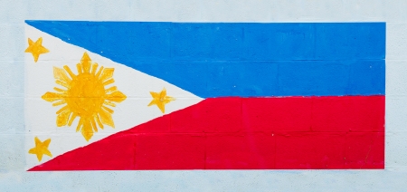 Painting flag of  philippine on wall
