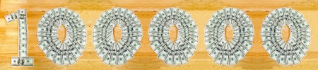 Sign of 100000 dollar billsの写真素材