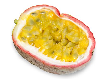 Passion fruit isolated on white backgroundの写真素材
