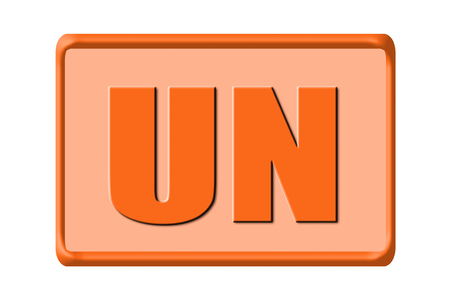 Button of united nations isolated on white backgroundの写真素材