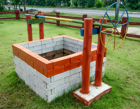 Vintage brick wellの写真素材