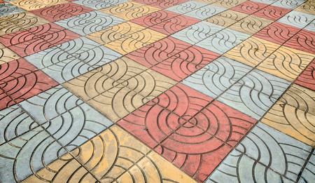 Colorful of tiles on floor の写真素材