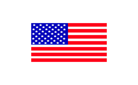 usa flag isolated on white backgroundの写真素材