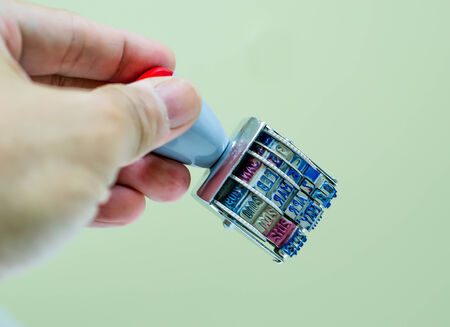 Date stamp on white の写真素材