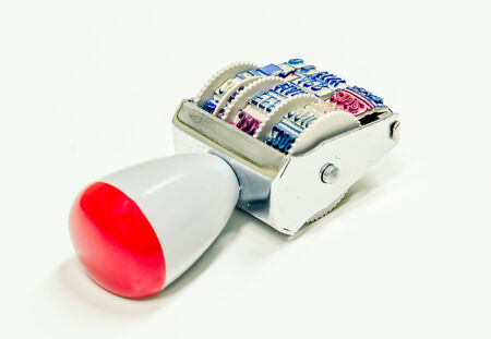 Date stamp on white の写真素材