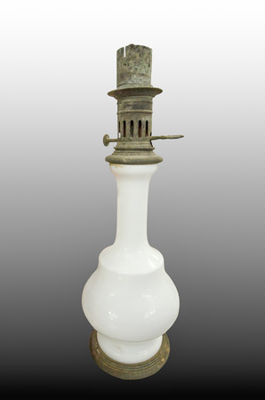 Old lamp isolated on white backgroundの写真素材