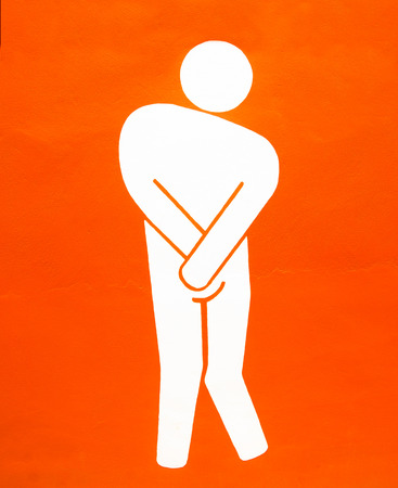 Sign of men restroom on wallの写真素材