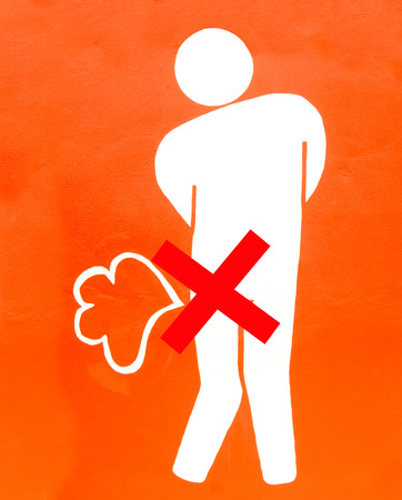 Sign of no fart on wallの写真素材