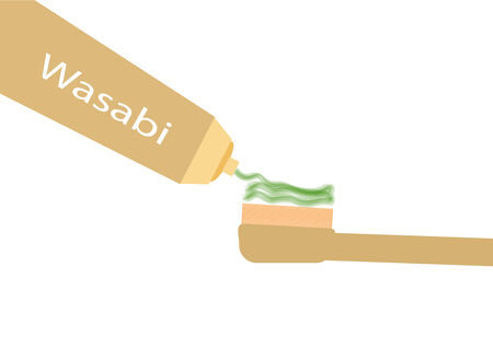 Toothbrush with wasabi paste.Vector illustrationの写真素材