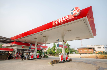 Sukhothai,THAILAND - March 30: Caltex Oil station on March 30,2013 in Sukhothai province, Thailand. Ready to service 24 hour.のeditorial素材