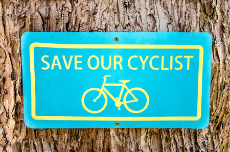 Bike public information sign  on tree background