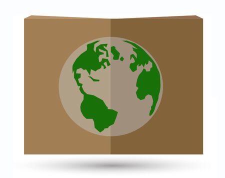 World map on brown book.Vector illustrationの写真素材