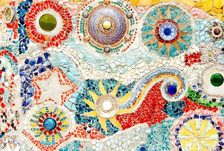 Colorful mosaic background textureの写真素材