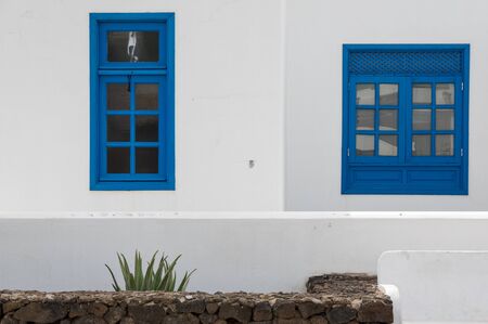 Colors on a typical house, Playa Blanca, Lanzarote, Canary Islands, Spainの写真素材