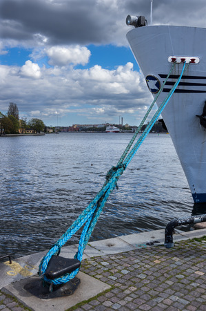 Moored ship near Stockholm city centerの写真素材