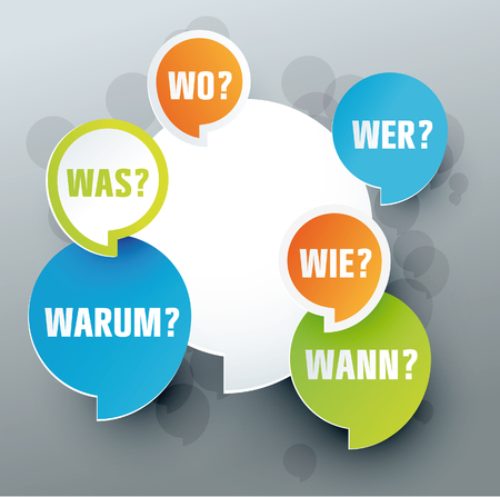 speech bubbles with question wordsのイラスト素材