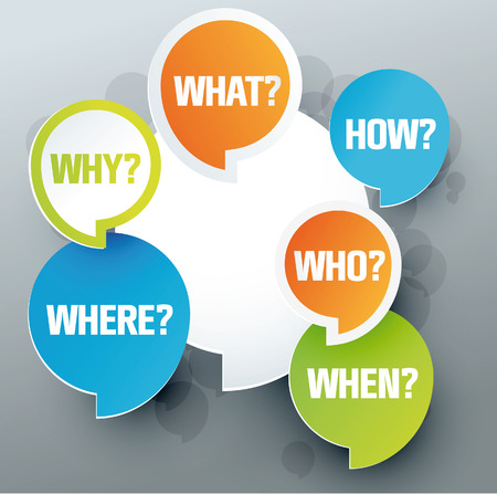 speech bubbles with question wordsのイラスト素材
