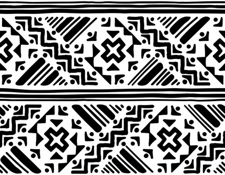 Seamless Abstract & Geometric Tribal Patternのイラスト素材