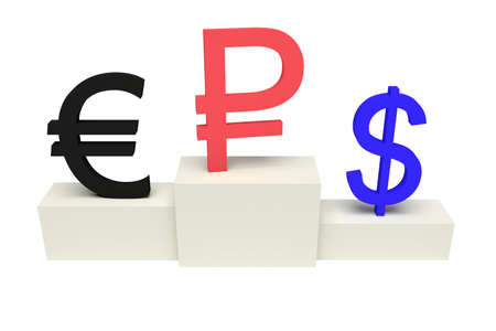 top currencies, strong Ruble, isolatedの写真素材