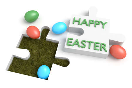 Easter puzzle: Happy easter with eggs