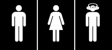Toilet sign - men, women, hipstersの写真素材